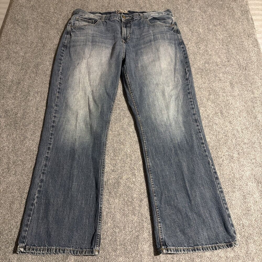 Carbon Jeans Mens 38x32 Blue Cotton Denim Straight Leg Faded Workwear Stretch
